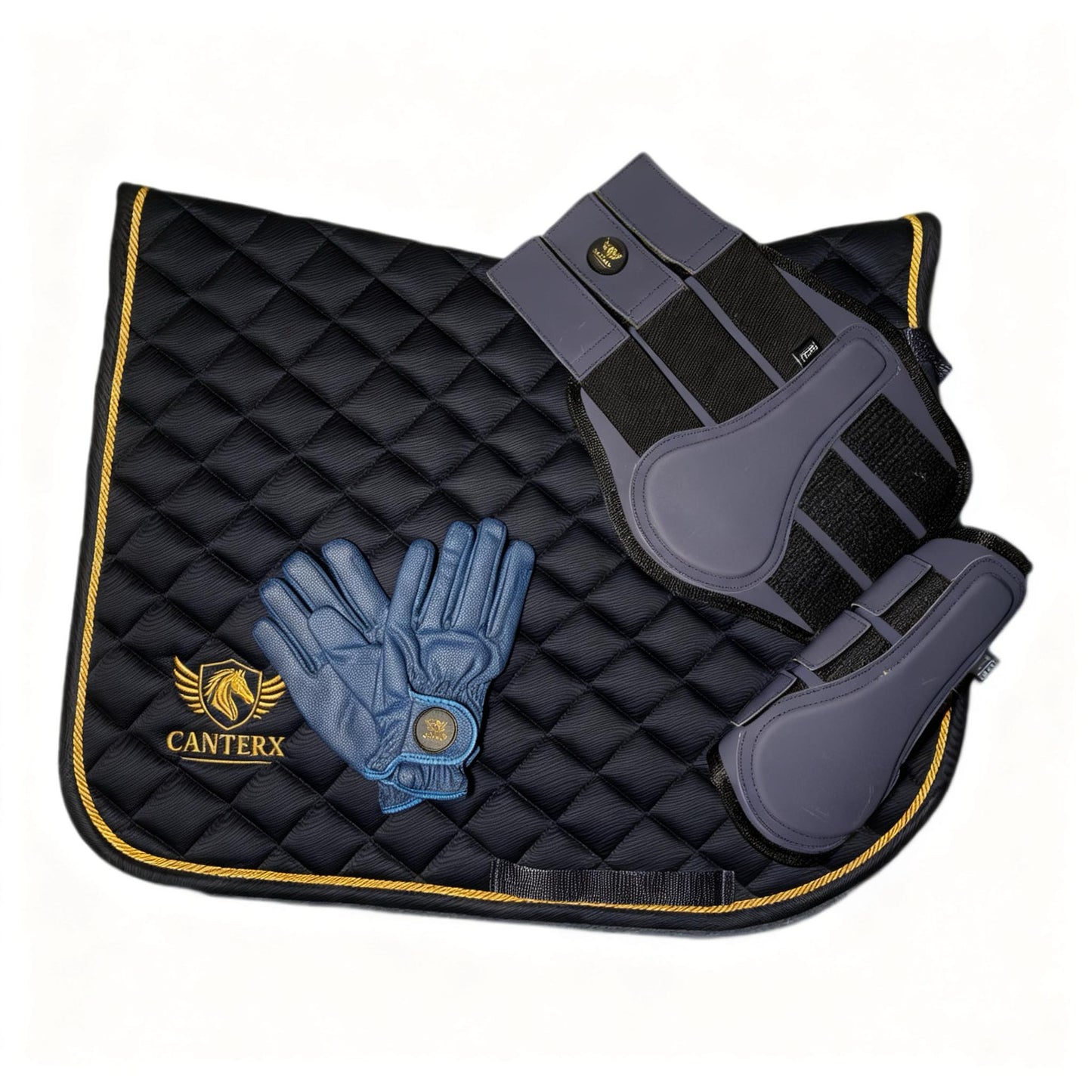 3-Piece Riding Bundle – Saddle Pad, Brushing Boots & Gloves- Save 15%