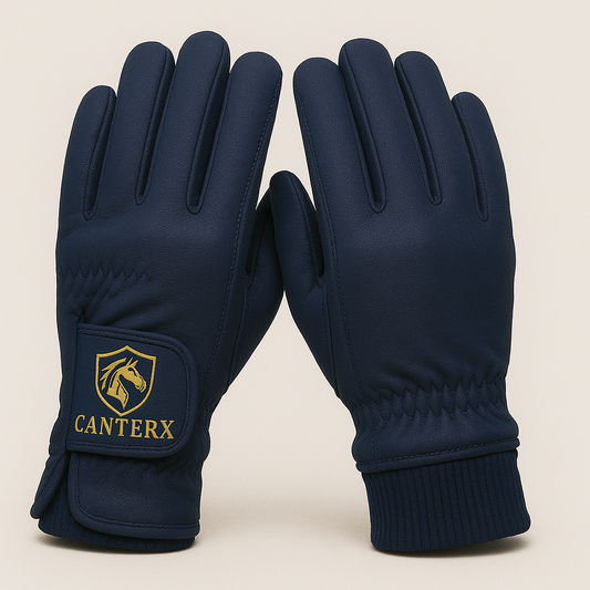 CanterX Elite Riding Gloves (Navy Blue)