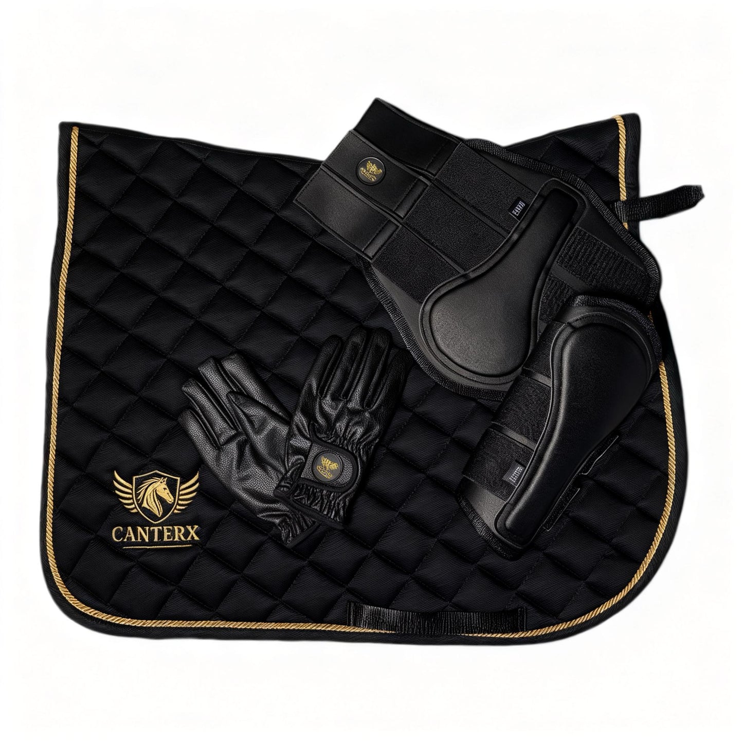 3-Piece Riding Bundle – Saddle Pad, Brushing Boots & Gloves- Save 15%