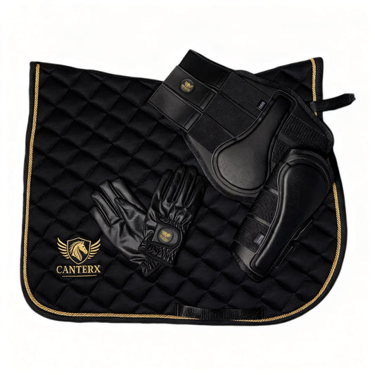 3-Piece Riding Bundle – Saddle Pad, Brushing Boots & Gloves- Save 15%